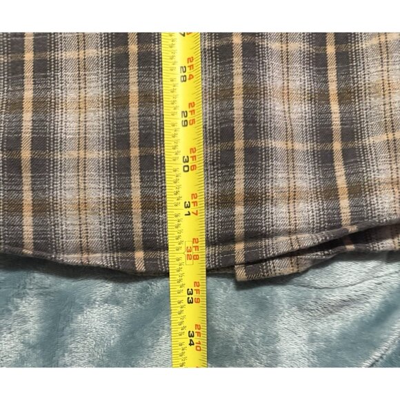 Carhartt Shirt Men XL Plaid Flannel Brown Gray Button Up Midweight Work Cotton - Picture 7 of 7